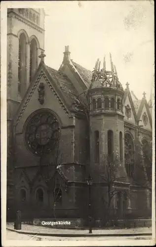Foto Ak Berlin Mitte, Georgenkirche, Schäden am Gebäude, Straßenkämpfe