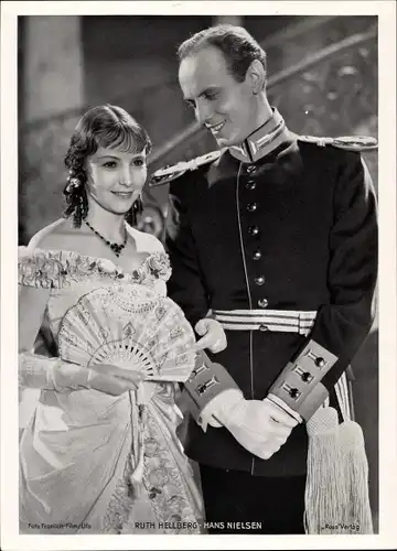 Foto Schauspielerin Ruth Hellberg, Schauspieler Hans Nielsen, Filmszene