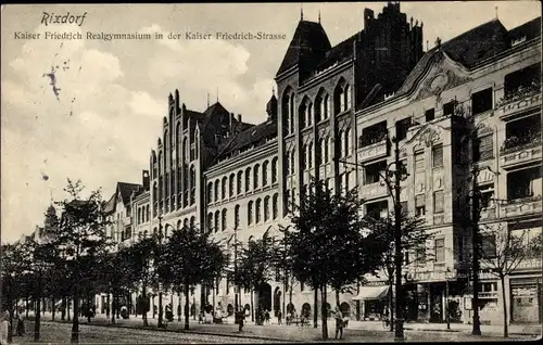 Ak Berlin Neukölln Rixdorf, Kaiser Friedrich Realgymnasium in der Kaiser Friedrich Straße