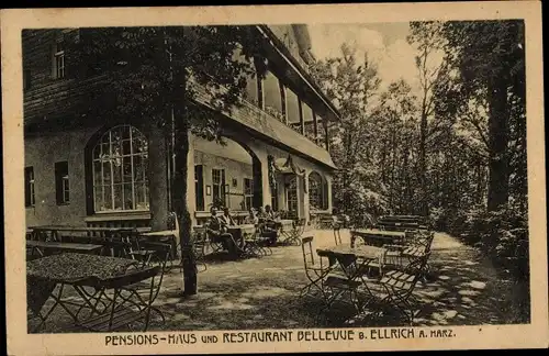 Ak Ellrich Harz Thüringen, Pensionshaus und Restaurant Bellevue