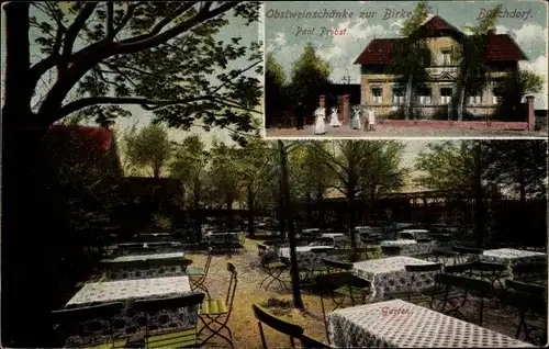 Ak Büschdorf Halle an der Saale, Obstweinschänke zur Birke, Gartenpartie
