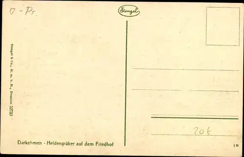 Ak Osjorsk Darkehmen Ostpreußen, Heldengräber auf dem Friedhof