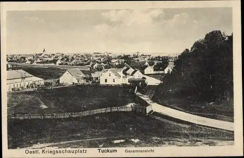 Ak Tukums Tuckum Lettland, Östlicher Kriegsschauplatz, Totalansicht