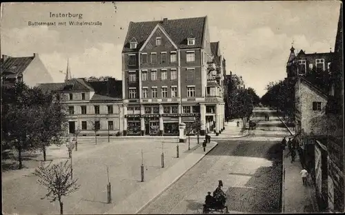 Ak Tschernjachowsk Insterburg Ostpreußen, Buttermarkt mit Wilhelmstraße