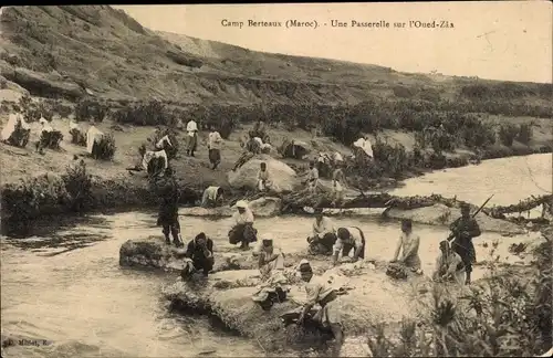 Ak Marokko, Camp Berteaux, Une Passerelle sur l'Oued-Zaa