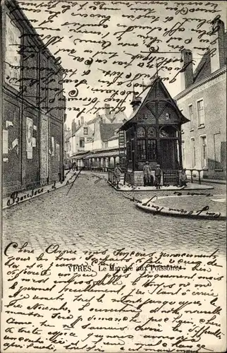 Ak Ypres Westflandern, Le Marché aux Poissons