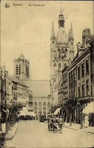 Ak Ypern Ypres Westflandern, De Rijselstraat