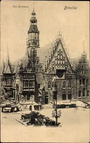 Ak Wrocław Breslau Schlesien, Rathaus