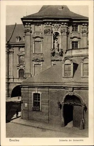 Ak Wrocław Breslau Schlesien, Südseite der Universität