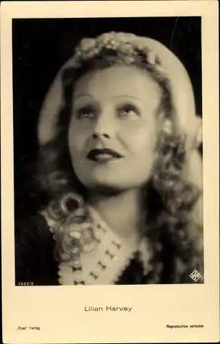 Ak Schauspielerin Lilian Harvey, Ross Verlag 7603 2, Portrait, UFA
