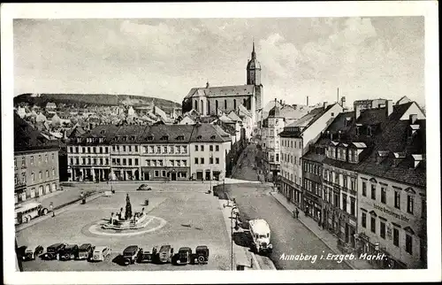 Ak Annaberg Buchholz im Erzgebirge, Markt