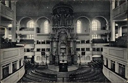 Ak Großenhain Sachsen, Inneres der Marienkirche, Altar, Orgel