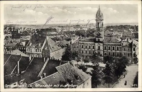 Ak Großenhain Sachsen, Teilansicht mit Kupferberg, Rathaus