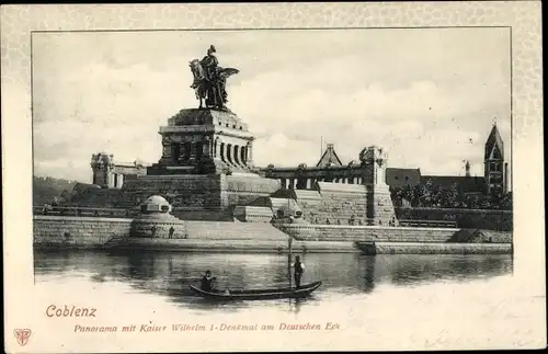 Passepartout Ak Koblenz Rhein, Kaiser Wilhelm I Denkmal