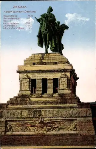 Ak Koblenz am Rhein, Kaiser Wilhelm Denkmal