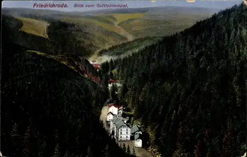 Ak Friedrichroda im Thüringer Wald, Blick vom Gottlobtempel