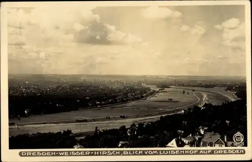 Ak Dresden Weißer Hirsch, Blick vom Luisenhof auf Dresden