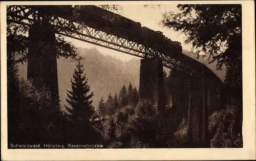 Ak Breitnau im Schwarzwald, Höllental, Höllsteig, Ravenna Viadukt, Eisenbahnbrücke