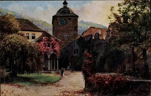 Künstler Ak Hoffmann, H., Heidelberg am Neckar, Der Wartturm, Ludwigsbau und Ruprechtsbau