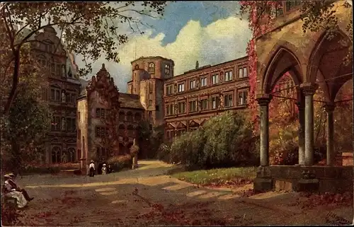 Künstler Ak Hoffmann, H., Heidelberg am Neckar, Schlosshof