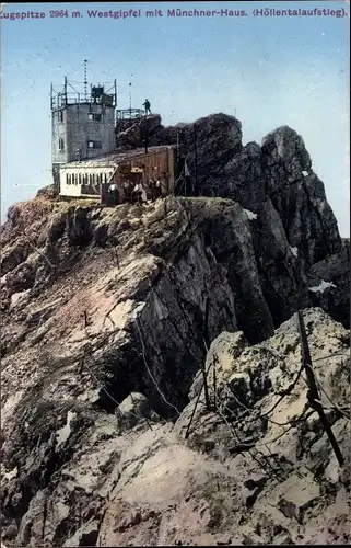 Ak Münchner Haus auf der Zugspitze, Höllentalaufstieg