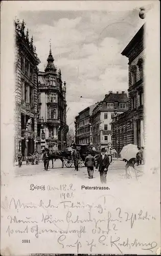 Ak Leipzig in Sachsen, Peterstrasse