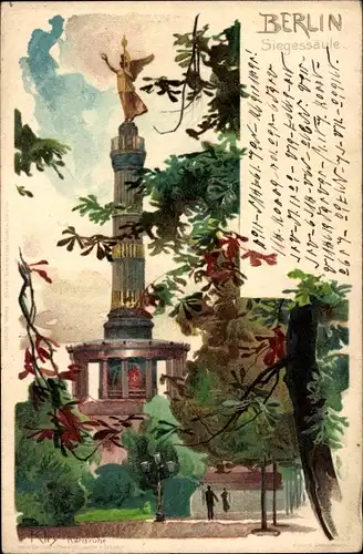 Künstler Litho Kley, Heinrich, Berlin Tiergarten, Siegessäule
