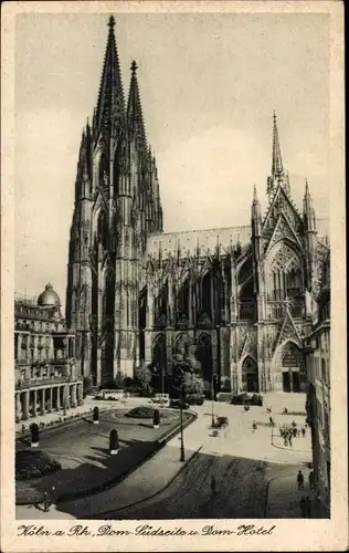 Ak Köln am Rhein, Dom Südseite und Dom Hotel