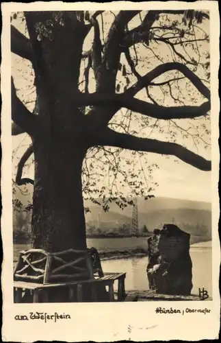 Ak Hann. Münden in Niedersachsen, Am Weserstein