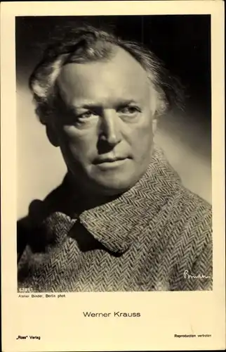 Ak Schauspieler Werner Krauss, Portrait, Ross Verlag 6281 1
