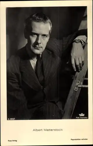 Ak Schauspieler Albert Matterstock, Leiter, Ross 3323/1