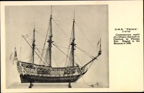 Ak Britisches Kriegsschiff HMS Prince 1870