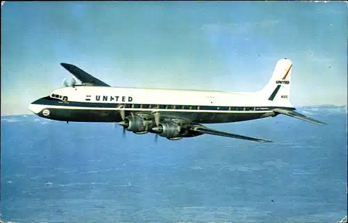 Ak US Amerikanisches Passagierflugzeug, United Airlines, Douglas DC-7