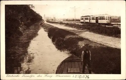 Ak Elektrische Straßenbahn, Electrische Tramlijn den Haag, Flusspartie