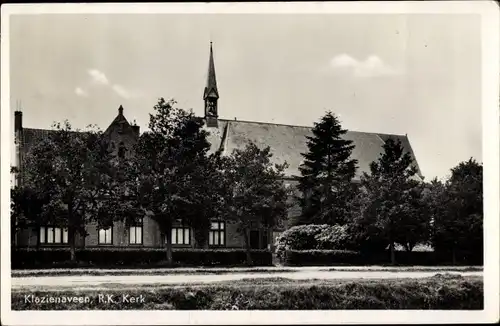 Ak Klazienaveen Drenthe, R. K. Kerk