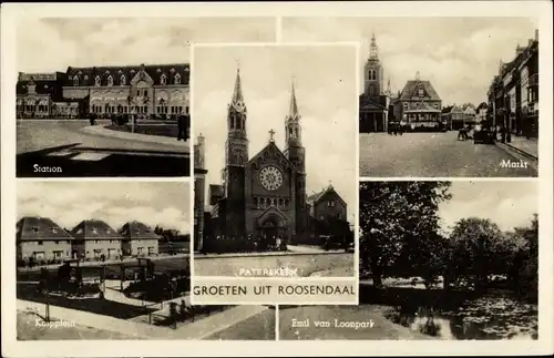 Ak Rosendaal Nordbrabant Niederlande, Paterskerk, Markt, Station, Emil van Loonpark, Knipplein