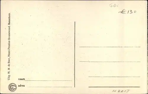 Ak Bennekom Gelderland, Pension Hotel Groene Woud
