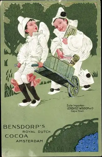 Litho Reklame, Bensdorp's Royal Dutch Cocoa Amsterdam, Pierrot