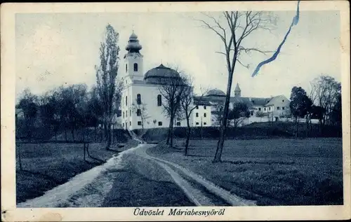 Ak Budapest Ungarn, Máriabesnyöröl, Blick auf ein Kloster vom Feldweg aus