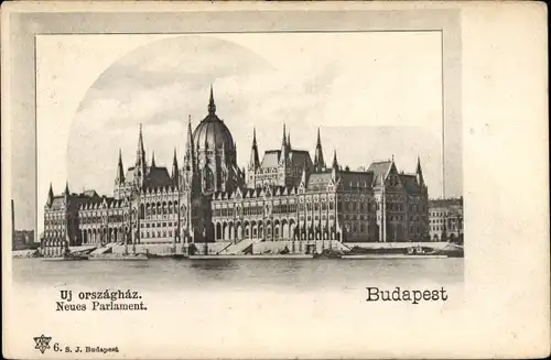 Ak Budapest Ungarn, Neues Parlament