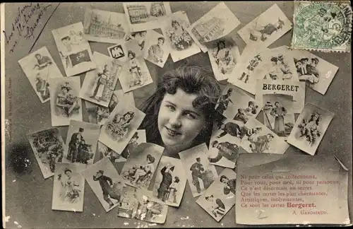 Ak Ce sont les cartes Bergeret, A. Gaboriaud, Postkarten, Frauenportrait