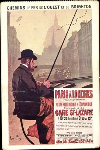 Künstler Ak Pean, R., Chemins de fer de l´etat et de Brighton, Paris a Londres
