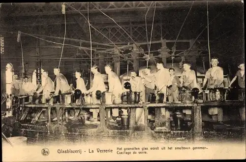 Ak Berchem Flandern Antwerpen, Glasbläser, Carte d'Honneur, Institut St. Stanislas