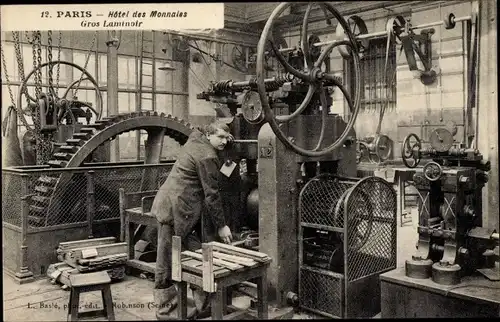 Ak Paris, Hotel des Monnaies, Gros Laminoir