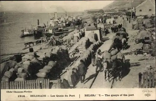 Ak Beograd Belgrad Serbien, Les Quais du Port