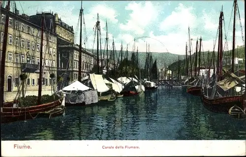 Ak Rijeka Fiume Kroatien, Canale della Fiumara