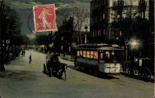 Ak Caen Calvados, Boulevard Saint Pierre, Straßenbahn