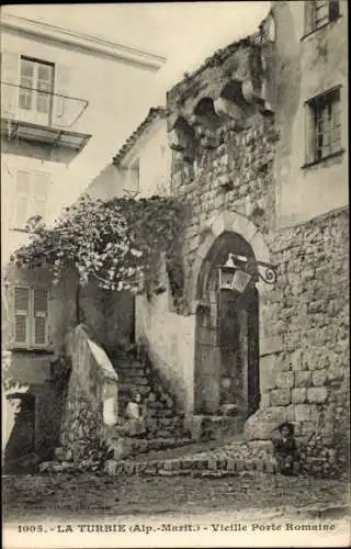 Ak La Turbie Alpes Maritimes, Vieille Porte Romaine