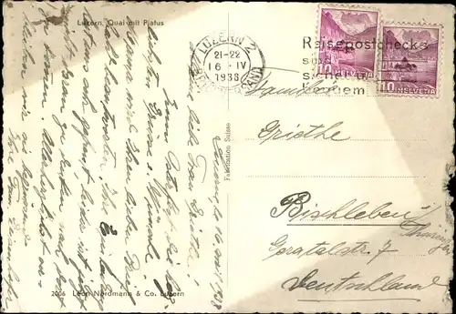 Ak Luzern Stadt Schweiz, Quai mit Pilatus, Dampfer