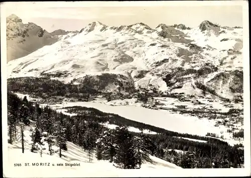 Ak Sankt Moritz Kanton Graubünden, Panorama im Winter